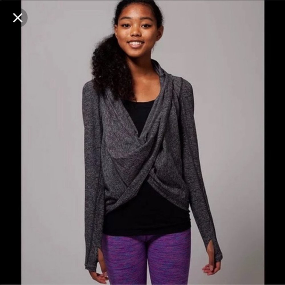 Like New Ivivva wrap style hooded knit top